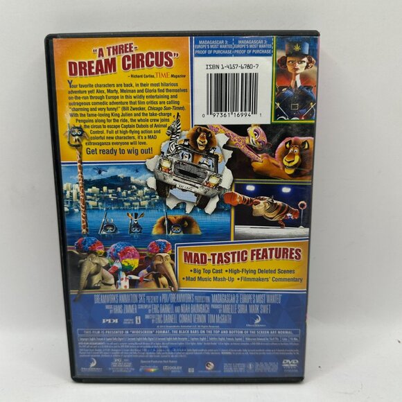 Madagascar 3: Europe's Most Wanted DVD Dreamworks Rated PG Widescreen NTSC - Picture 3 of 4